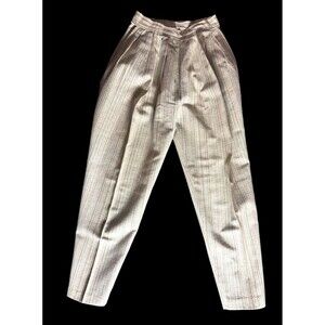 Vintage Cleveland 70s high waisted Wide Leg Slub cotton Striped Pants size 5